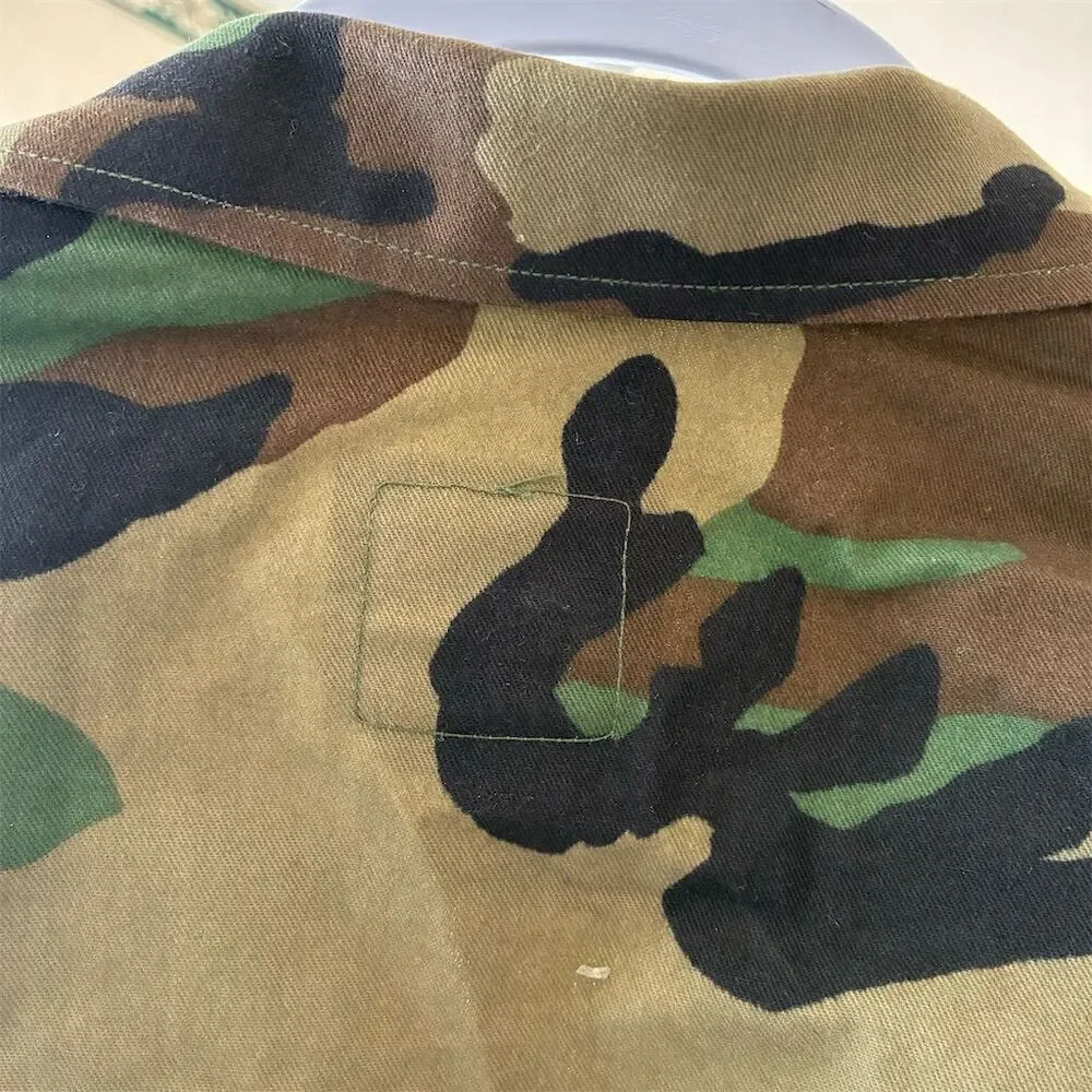 Vintage 90s Men's Camo Military Jacket and Pants Size S Button-Up Short Length